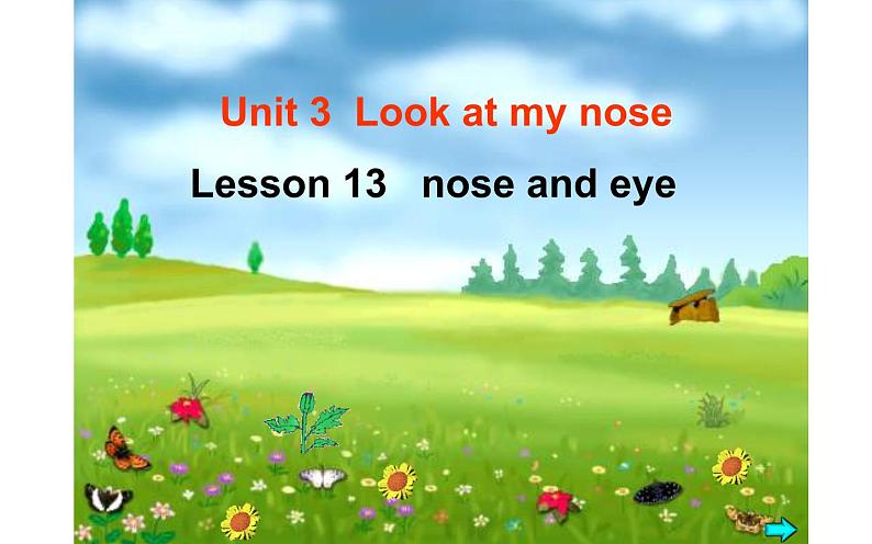 三年级上册英语课件-Unit3Lookatmynose.Lesson13noseandeye人教精通版(共20张PPT)第1页