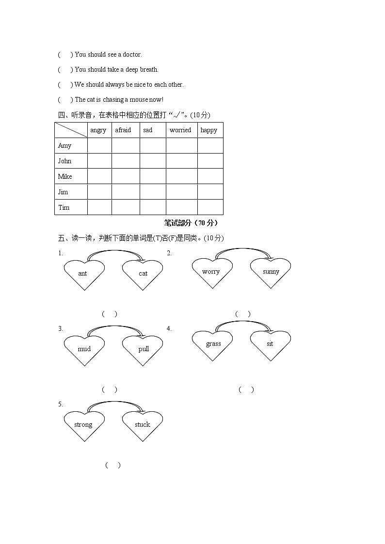 英语-人教PEP六上 试题-Unit 6（含答案）第2页