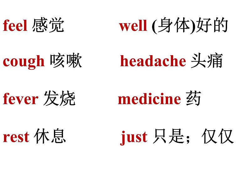 湘少版六年级英语上册-Unit 10 I don 't feel well today（12）课件第4页