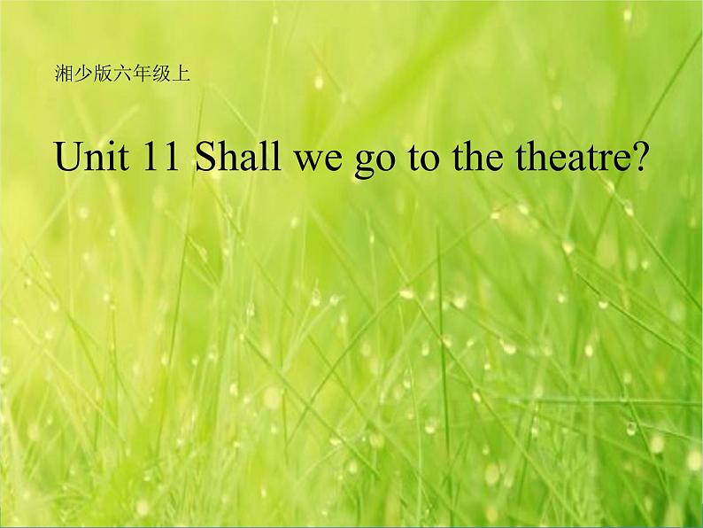 湘少版六年级英语上册-Unit 11 Shall we go to the theatre（7）课件01