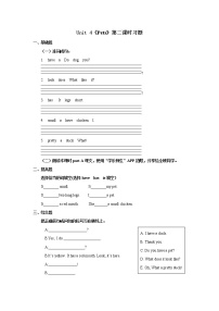 小学英语人教版 (新起点)三年级上册Lesson 2第2课时当堂达标检测题