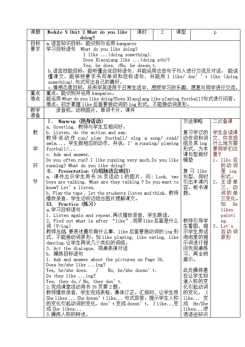 外研一起小学英语六上教案：Module 9 Unit201