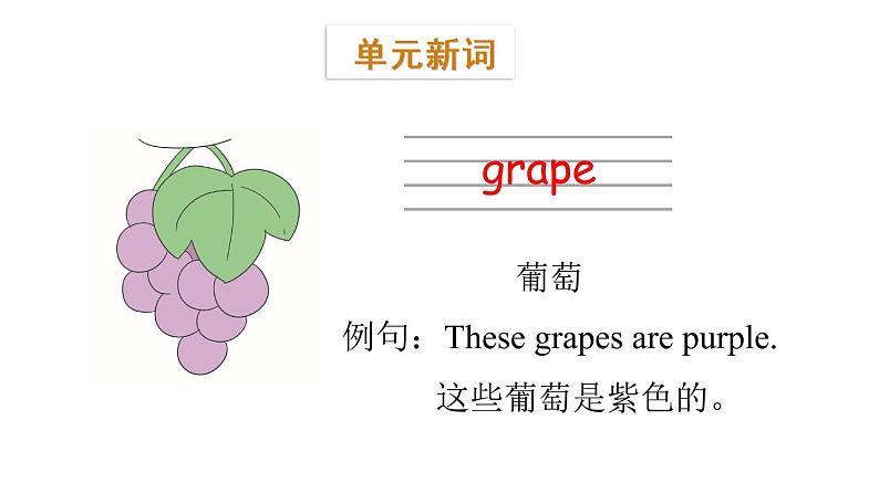 三年级下册英语课件-Module 4 Fruits Unit 7 May I have some grapes Period 1-教科版(共29张PPT)04