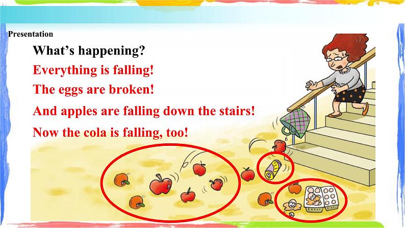 Module 4 Unit 2 The apples are falling down the stairs 课件05