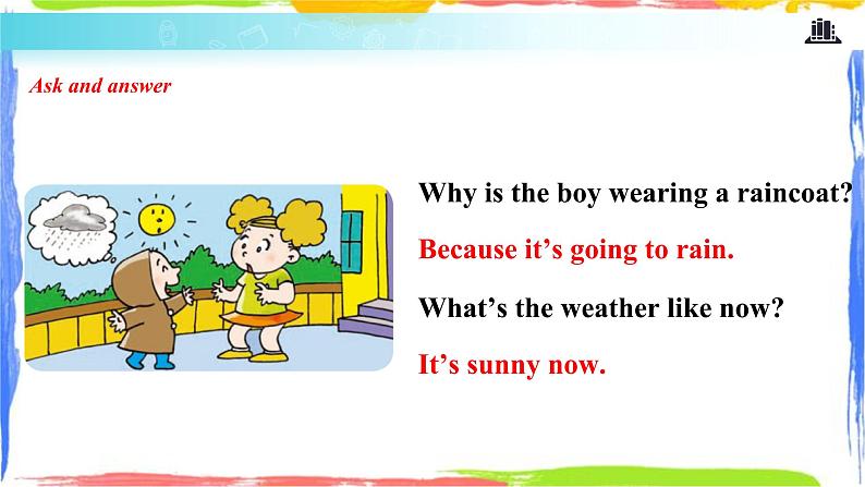 六年级下册英语课件-Module 8 Unit 2 Why are you wearing a hat∣外研社（一起） (共15张PPT)第5页