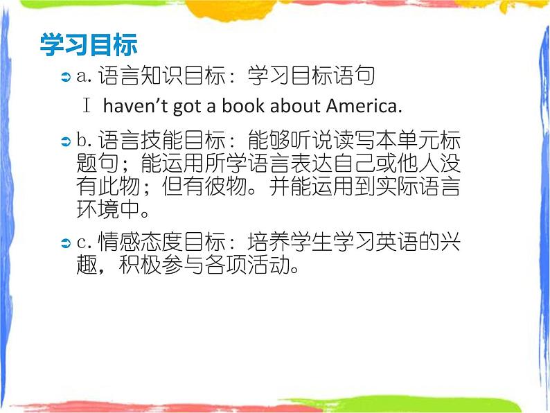 六年级上册英语课件-Module 6 Unit 2 I haven 't got a book about the US 外研社（一起） (共19张PPT)第2页