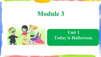 小学外研版 (一年级起点)Module 3Unit 1 Today is Halloween背景图ppt课件