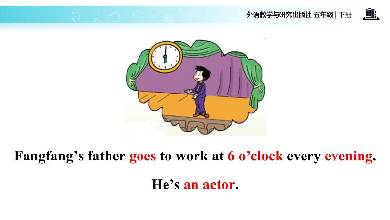 Module 7 Unit 1 My father goes to work at 8 o 'clock every morning 课件第6页