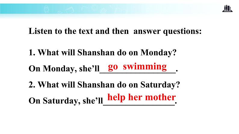 Module 5 Unit 2 On Monday,I'll go swimming 课件06