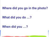 四年級上冊英語課件- Module8 Unit2 Where did you go yesterday？外研社（一起）(共15張PPT)