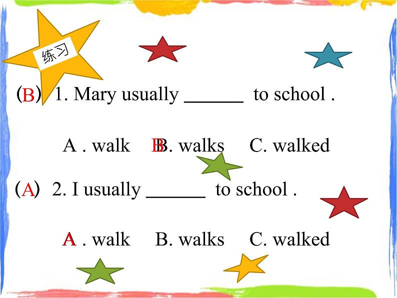 四年级上册英语课件- Module3 Unit1 She didn’t walk to school yesterday.外研社（一起）(共17张PPT)08