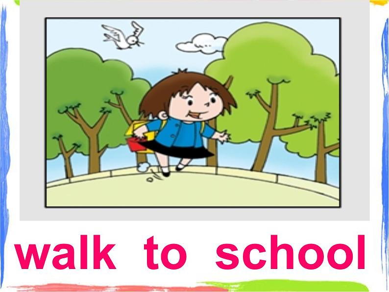 四年级上册英语课件- Module3 Unit1 She didn’t walk to school yesterday. 外研社（一起）(共17张PPT)第5页