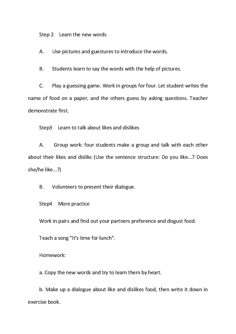 外研版(一起)小学英语二年级上册Module 3教案第3页