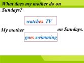 外研版(一起)小学英语二年级上册Module 8《Unit 1 She goes swimming》ppt课件1