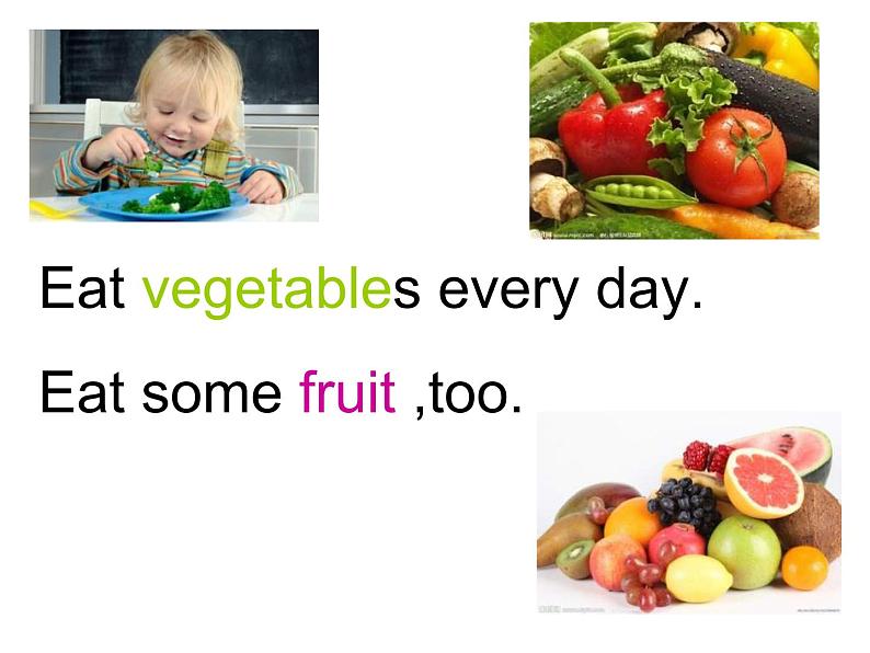 外研版(一起)小学英语四年级上册Module10Unit2《Eat vegetables every day》课件04