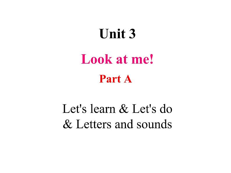 小学英语人教版（PEP）三年级上册 Unit3-A Let's learn & Let's do & Letters and sounds（课件）01