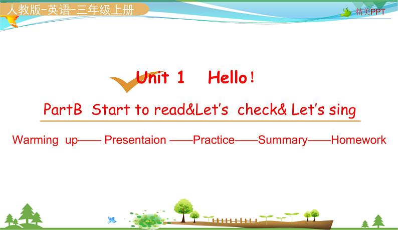 人教pep 三年级上册英语 Unit 1 Hello Part B Start to read【同步课件含音频】02