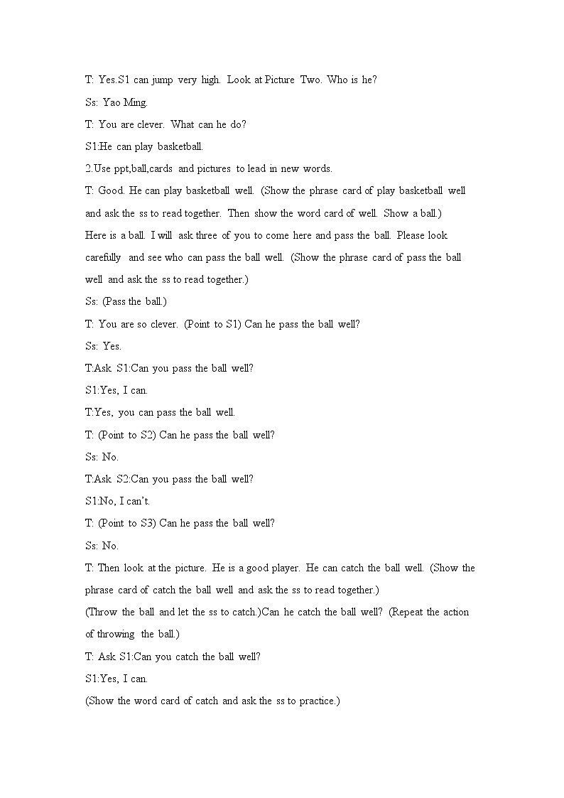 外研版（三起）英语五年级上册 Module6 Unit1 You can play football well(教案)03