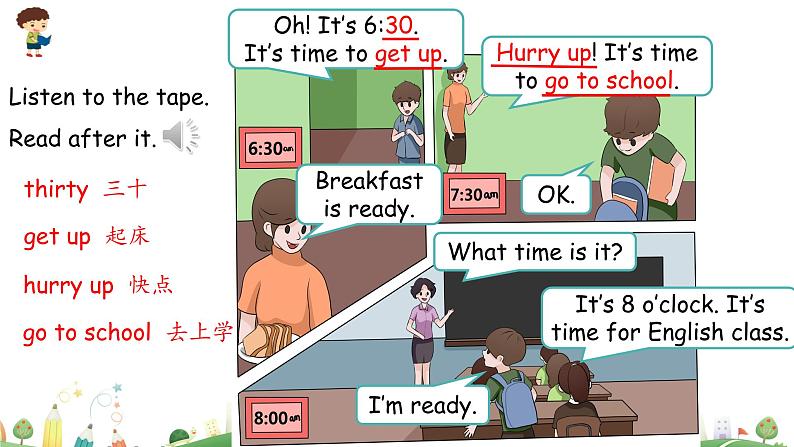 2021年小学英语人教PEP版四年级下册 Unit 2 Part B 第1课时 课件08