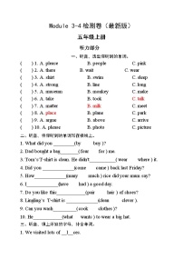 小学英语外研版 (三年级起点)五年级上册Module 9模块综合与测试精练