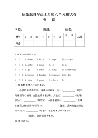 小学英语陕旅版四年级上册Unit 8 Boys Like to Play Ball单元测试当堂达标检测题