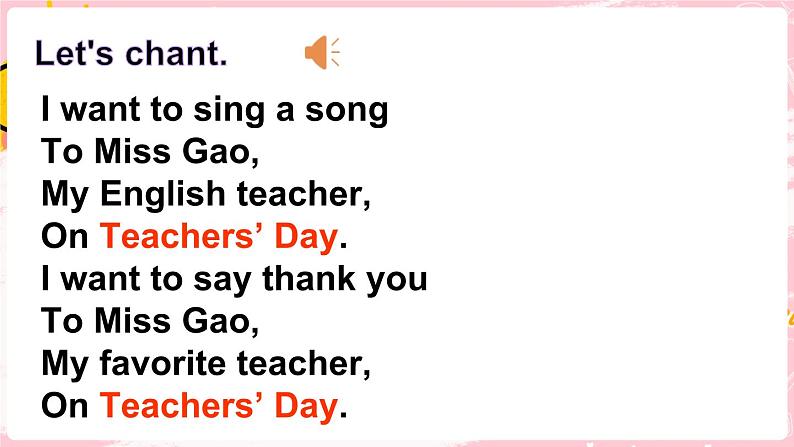 闽教英语五上 Unit 2 Teachers' Day Part B PPT课件04