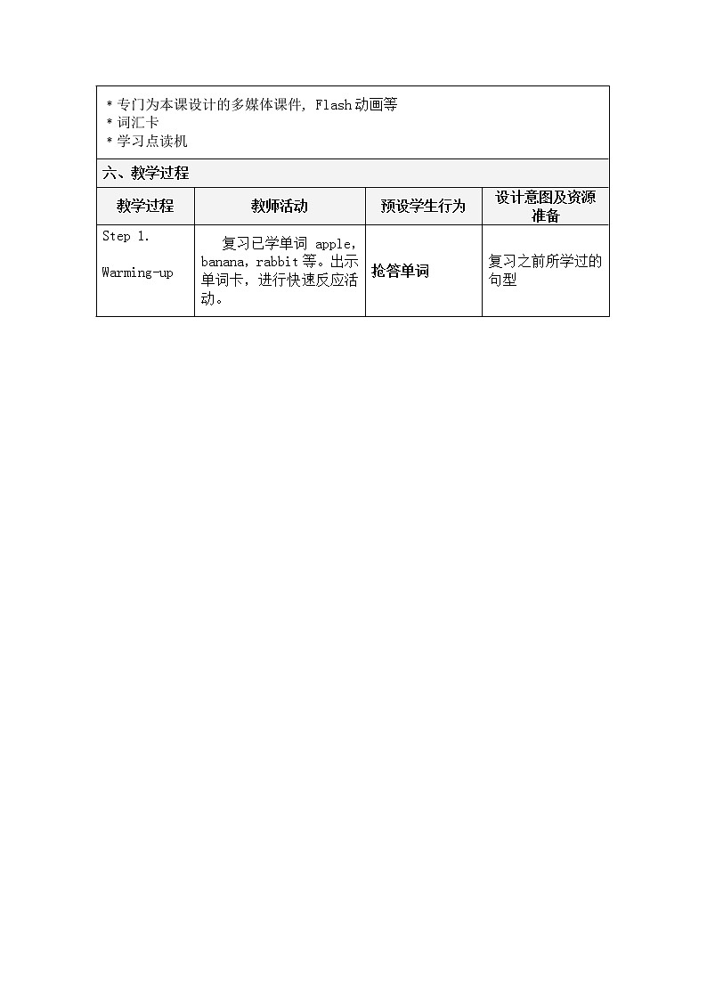 闽教版英语三年级上册 Unit 6Colors Part A 教学设计02