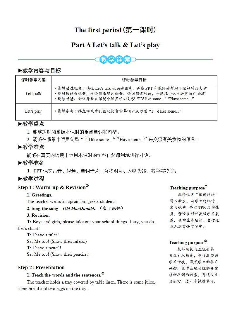 Unit 5 Let's eat! Part A 第1课时 PPT课件+教案+音视频02