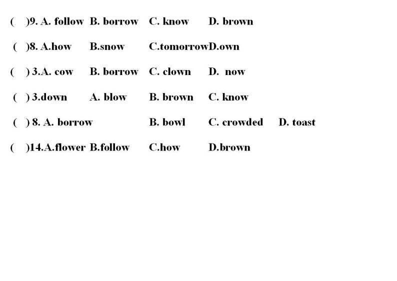 微考点题集字母组合owou发音辨析练习课件PPT02