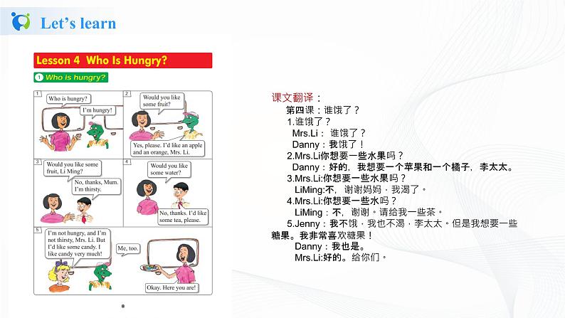 冀教英语五下Unit1 Going to Beijing Lesson 4 Who is hungry？课件PPT+教案+练习05