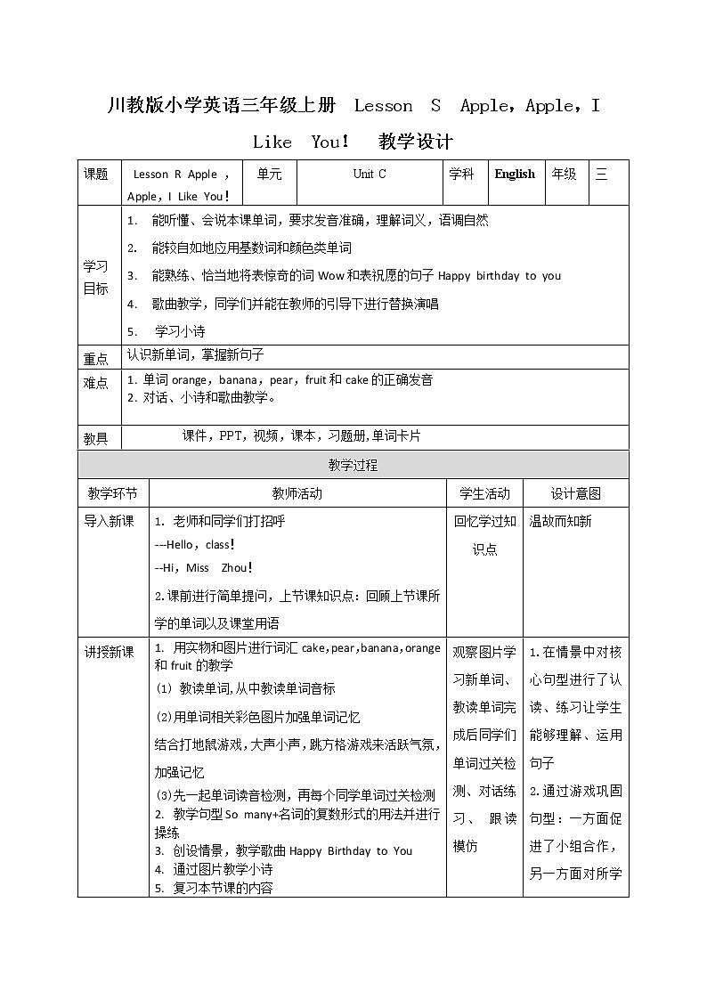 《 Lesson S Happy Birthday to You！》教学课件PPT+教案+练习01