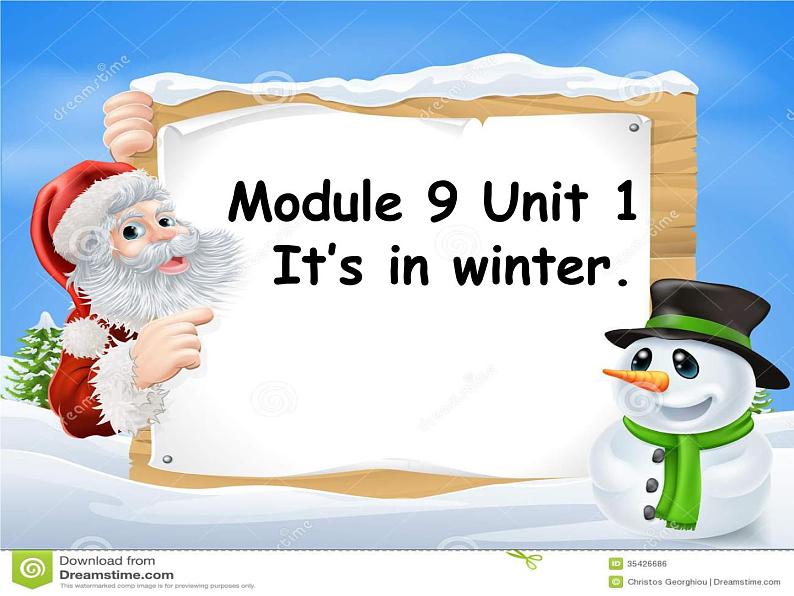 外研版（一起）英语二年级上册 Module 9 Unit 1 It's in winter.（课件）01