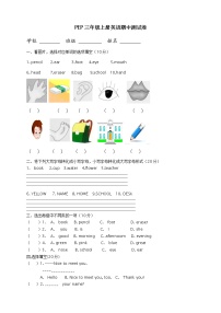 PEP版三年级英语上册：期中检测题（有答案） (5)