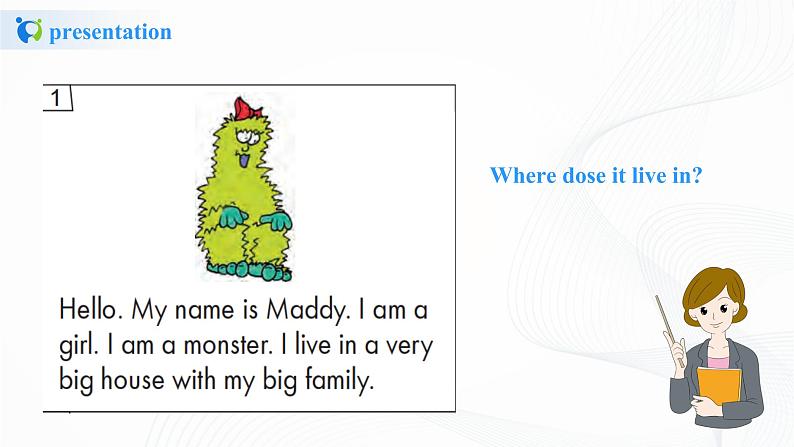 冀教英语四下Unit 3 all about me Lesson 18 Maddy the Monster课件PPT+教案+练习05