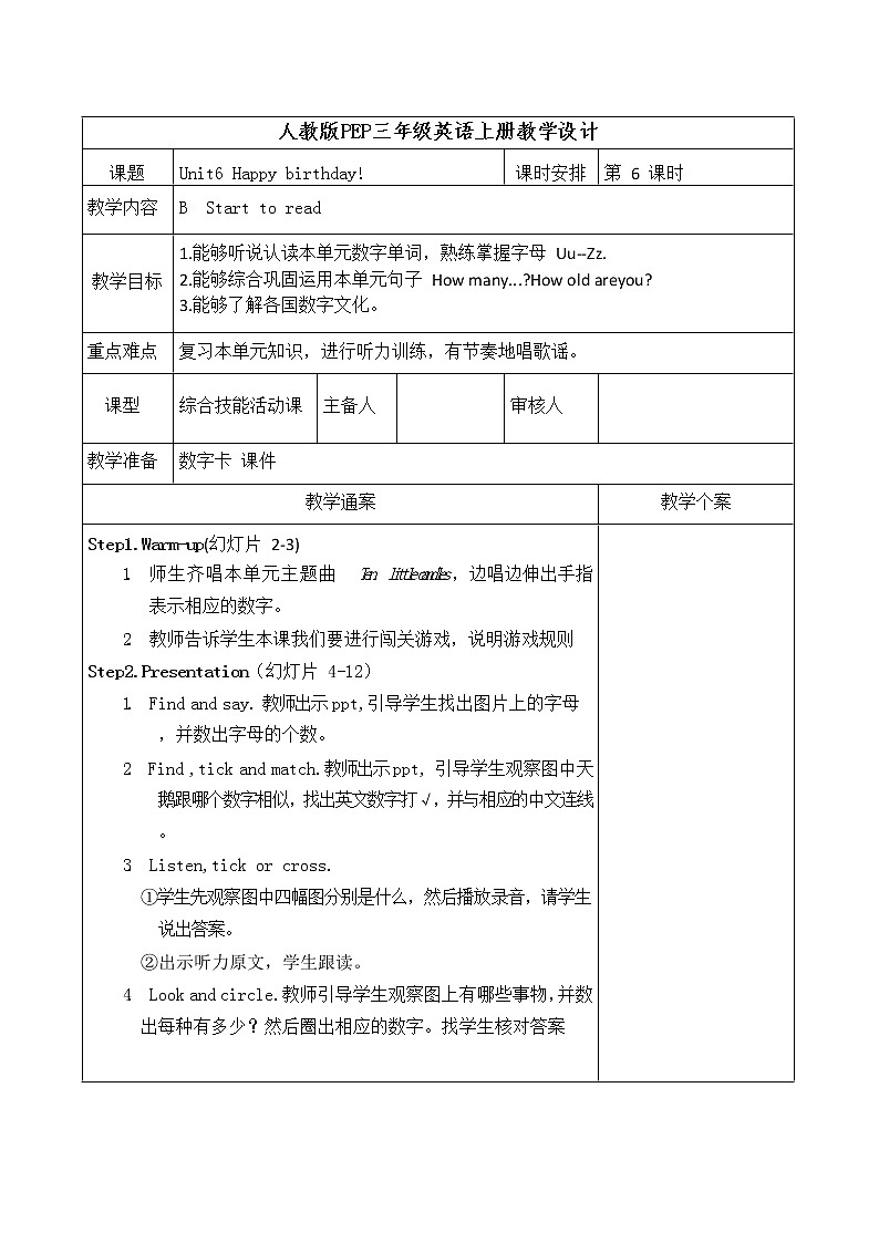 Unit 6 B Start to read 教学设计第1页