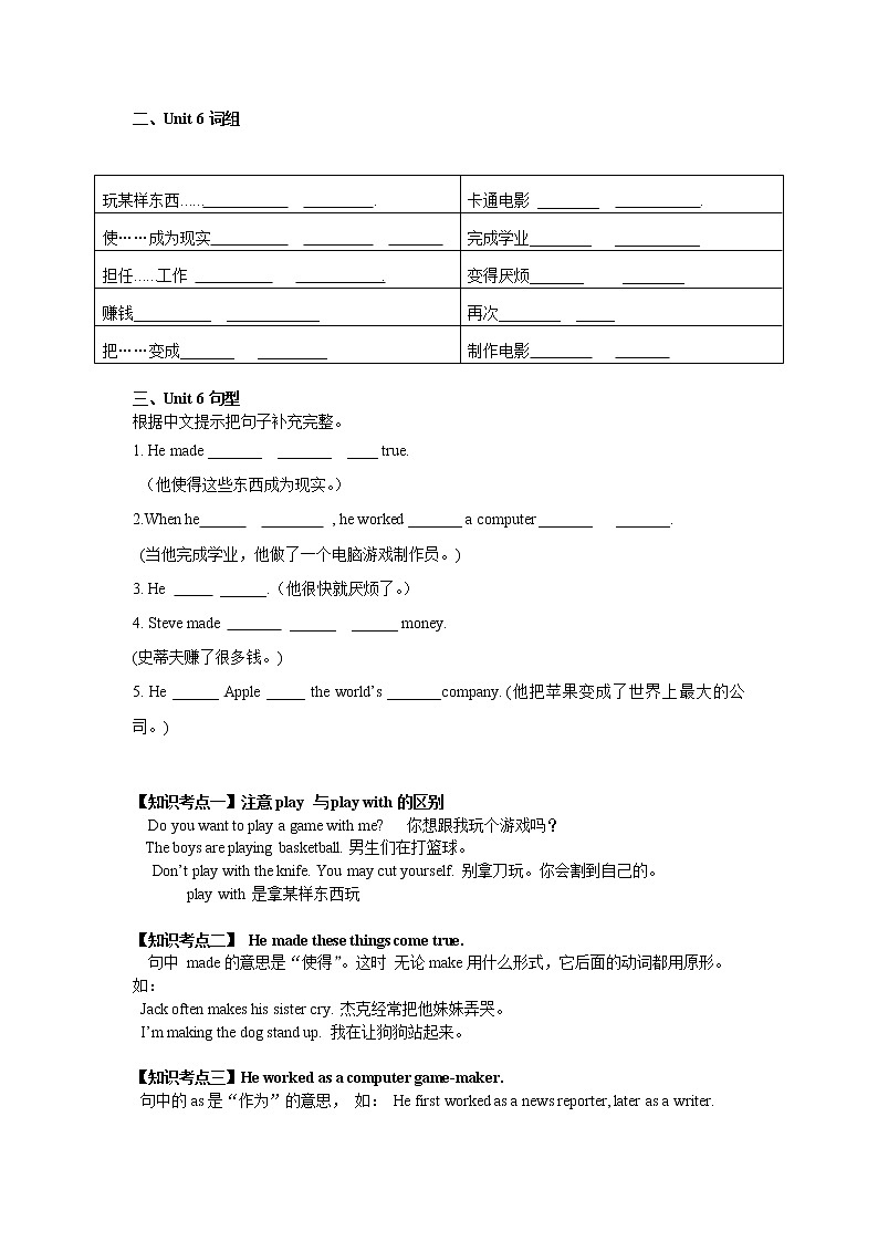 教科版六年级下册英语Unit 6《Steve Jobs》课件+教案+练习02