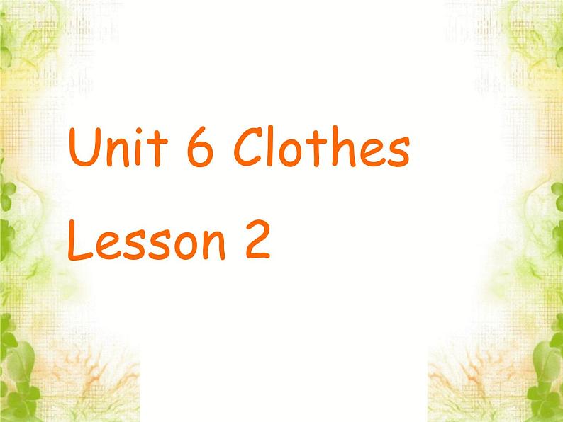 Unit 6 Clothes Lesson 2 课件3第1页