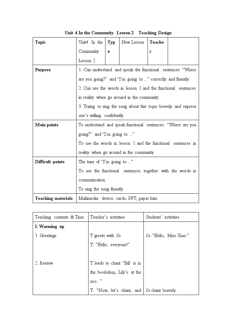 人教版（新起点）二年级英语上册Unit 4 lesson 2 教案01