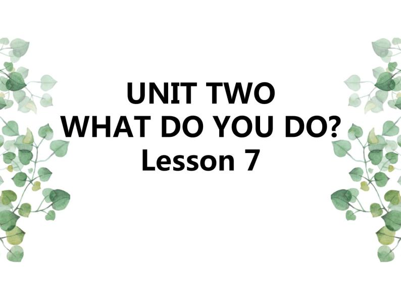 Unit 2 What do you do Lesson 7 课件01