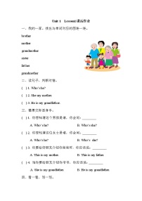 小学英语人教版 (新起点)二年级上册Lesson 2达标测试