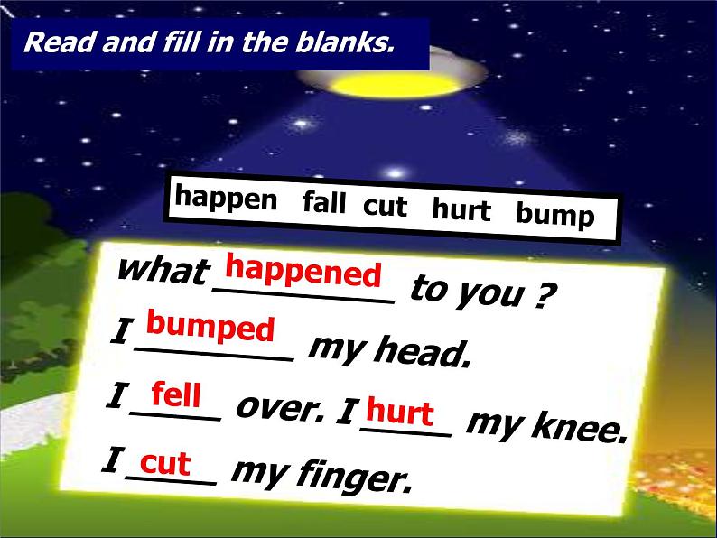 外研版（一起）英语四年级上册 Module 9 Unit 2 I bumped my head. (2)（课件）07