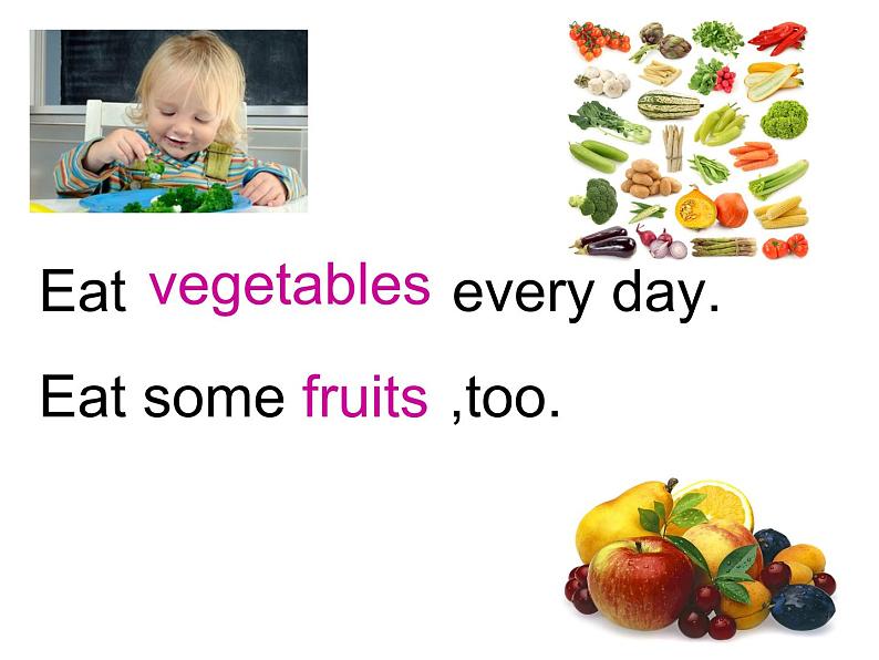 外研版（一起）英语四年级上册 Module 10Unit 2 Eat vegetables every day._（课件）05