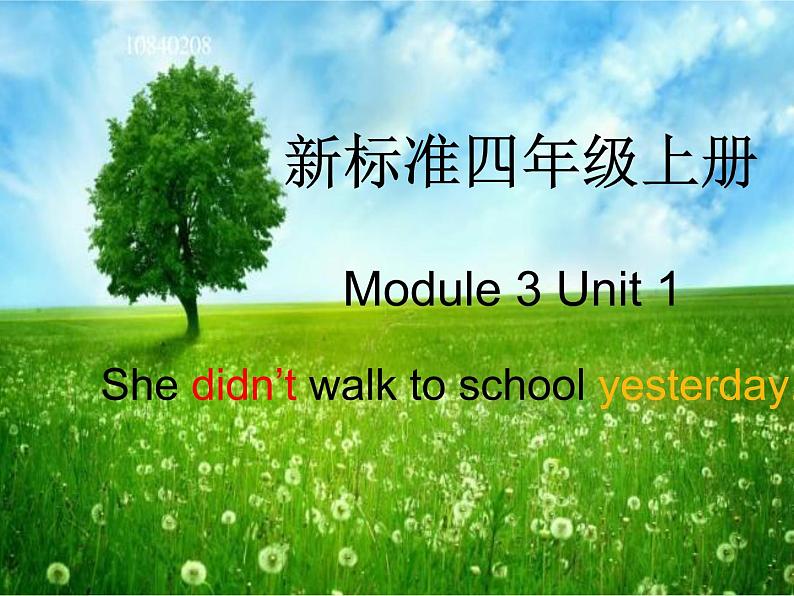 外研版（一起）英语四年级上册 Moduie 3 Unit 1 She didn 't walk to school yesterday .(1)（课件）第1页