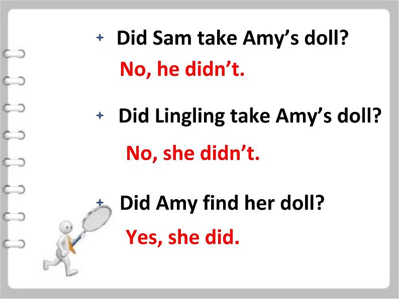 外研版（一起）英语四年级上册 Module 7 Unit 1 Did you take Amy’s doll（课件）04