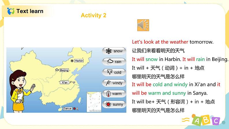 外研版（三起）英语六年级下册《Module 2 Unit 2 It will snow in Harbin》课件+教案+练习06