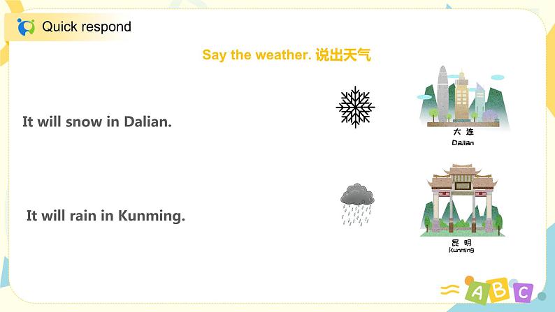 外研版（三起）英语六年级下册《Module 2 Unit 2 It will snow in Harbin》课件+教案+练习08