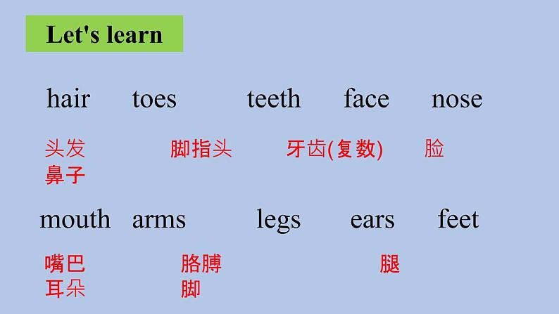 外研剑桥版英语三下Unit 6 Body Part 1-3课件第5页