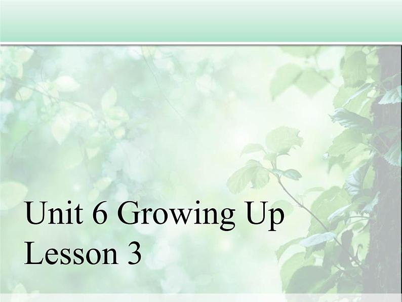 Unit 6 Growing Up Lesson 3 课件 2第1页