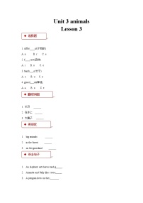 人教版 (新起点)五年级上册Lesson 3课时练习