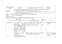 英语新版-牛津译林版Unit 1 I'm Liu Tao教案设计